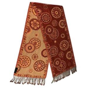 Womans Scarf Kandahar 100 % Merino Wool Saffron shades 64 "long 13 " wide Fringe